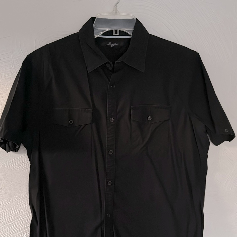 Black Stretchy Marc Anthony Slim Fit Summer Shirt